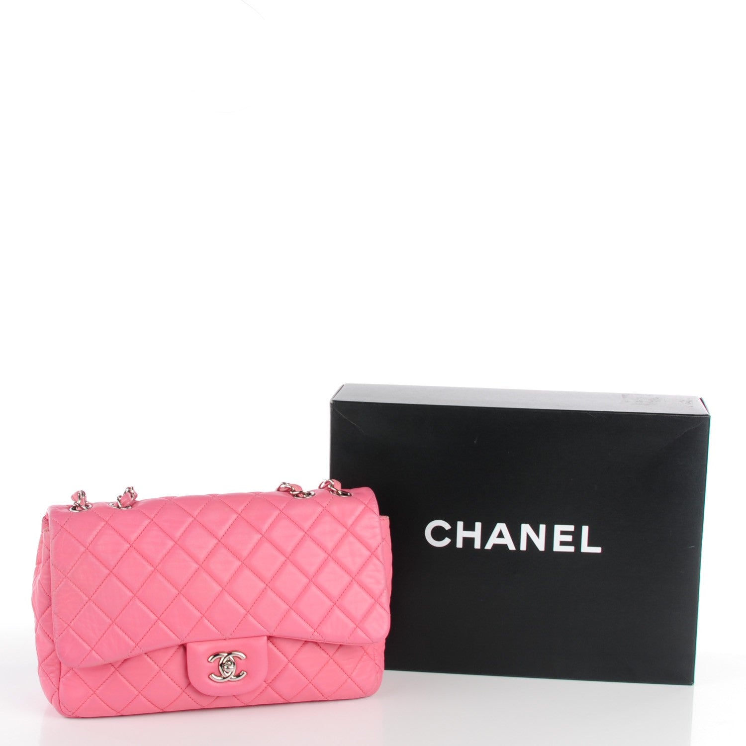 Chanel Lambskin Quilted Jumbo Single Flap Pink 9 of 9