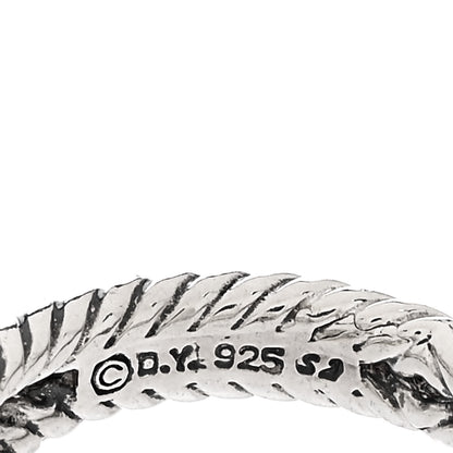 David Yurman Sterling Silver Diamond Prasiolite 7mm Petite Albion Ring 50 5.25 5 of 5