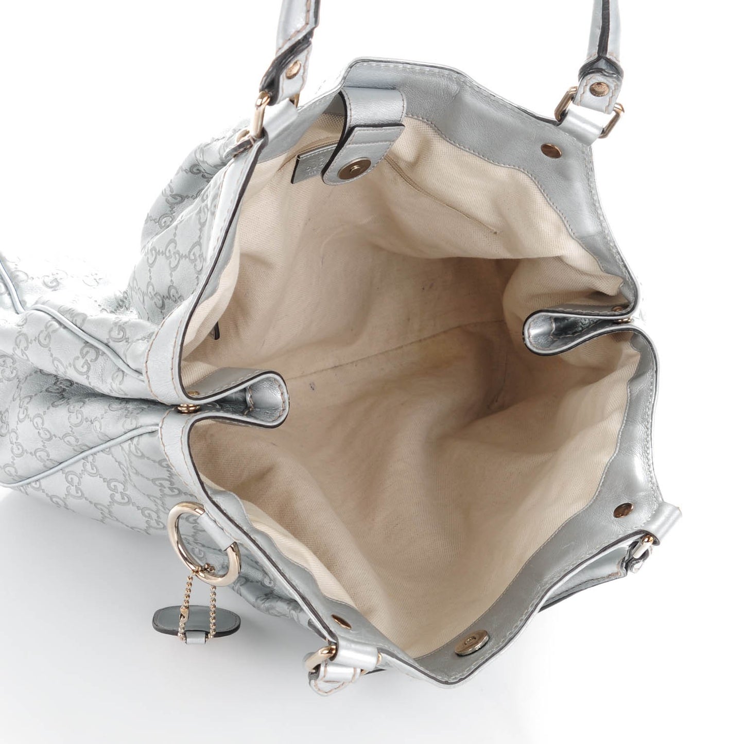 Guccissima Large Sukey Tote Silver