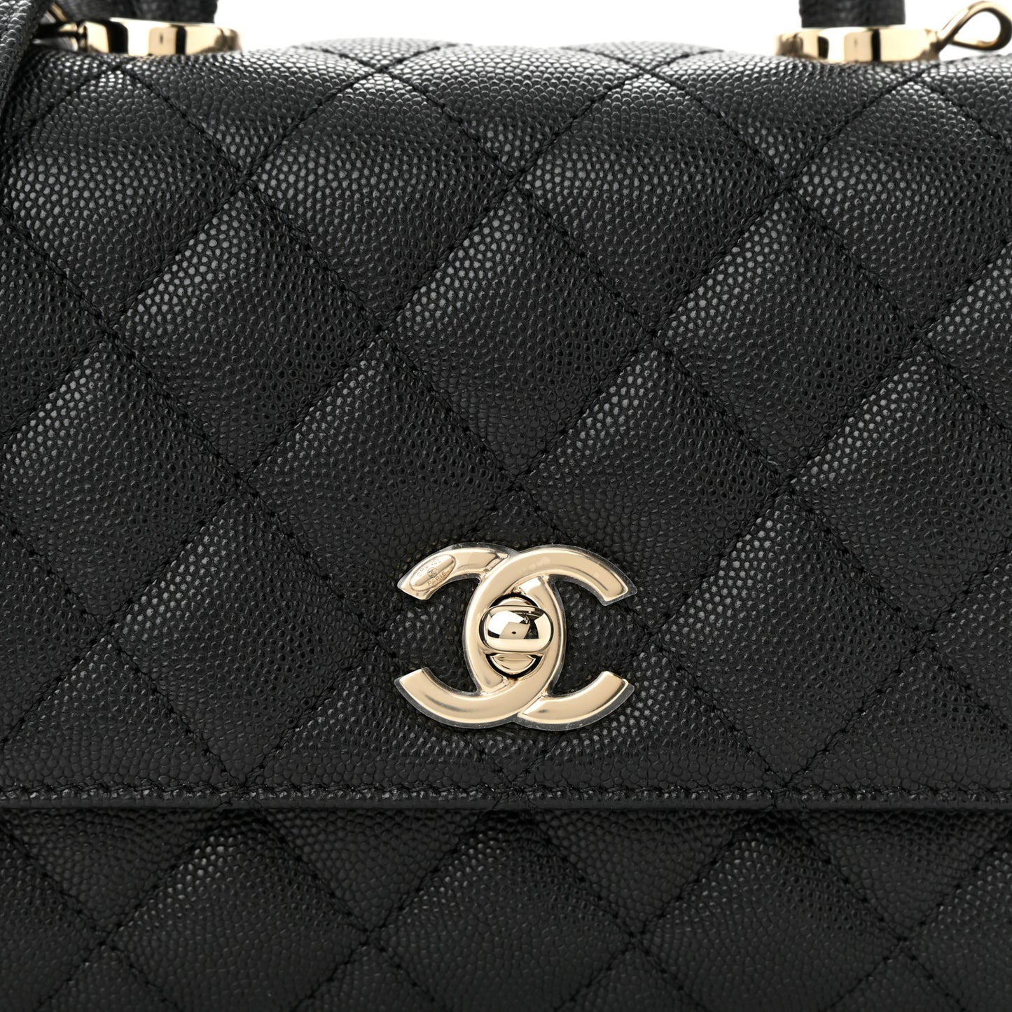 Caviar Quilted Extra Mini Coco Handle Flap Black