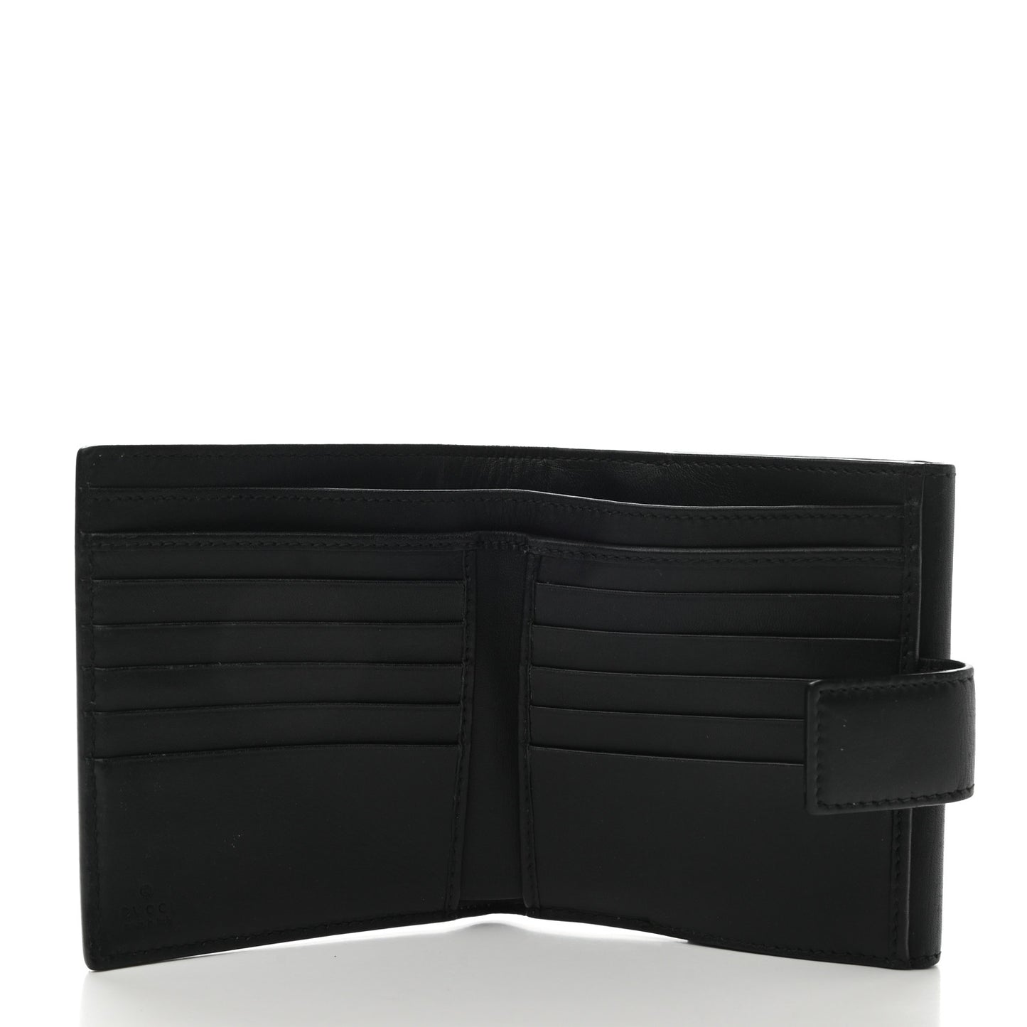 GG Supreme Monogram French Flap Wallet Black