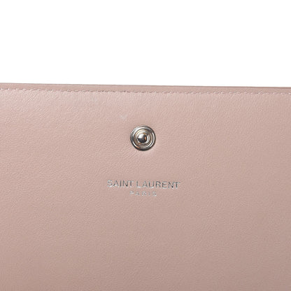 Saint Laurent Calfskin Crocodile Embossed Monogram Chain Wallet Rose Antic 6 of 11