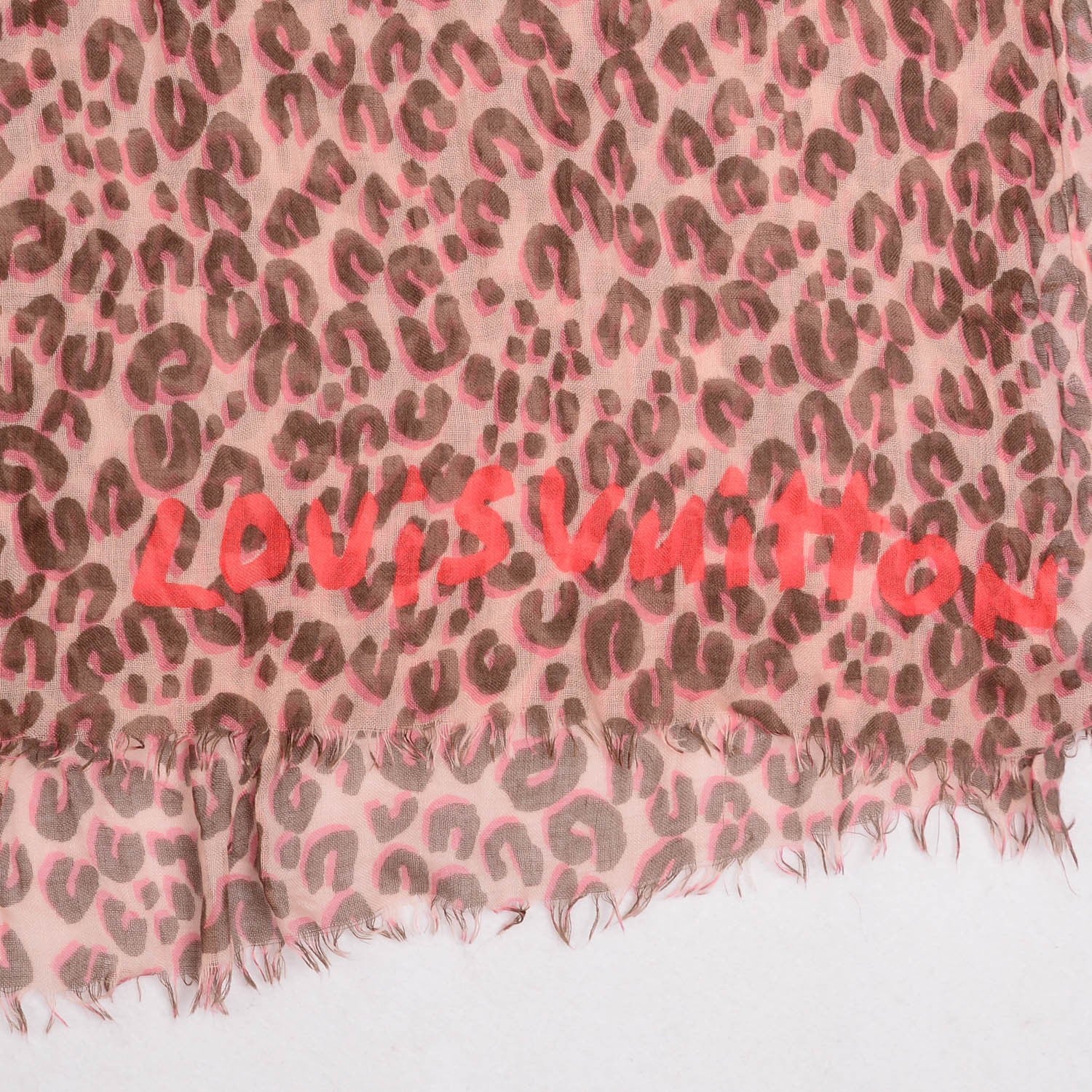 Louis Vuitton Cashmere Silk Leopard Stole Camel 4 of 6
