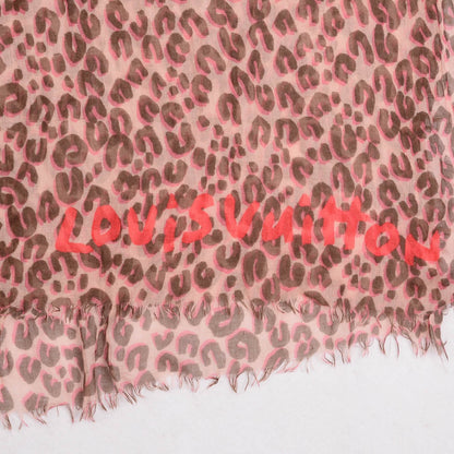 Louis Vuitton Cashmere Silk Leopard Stole Camel 4 of 6