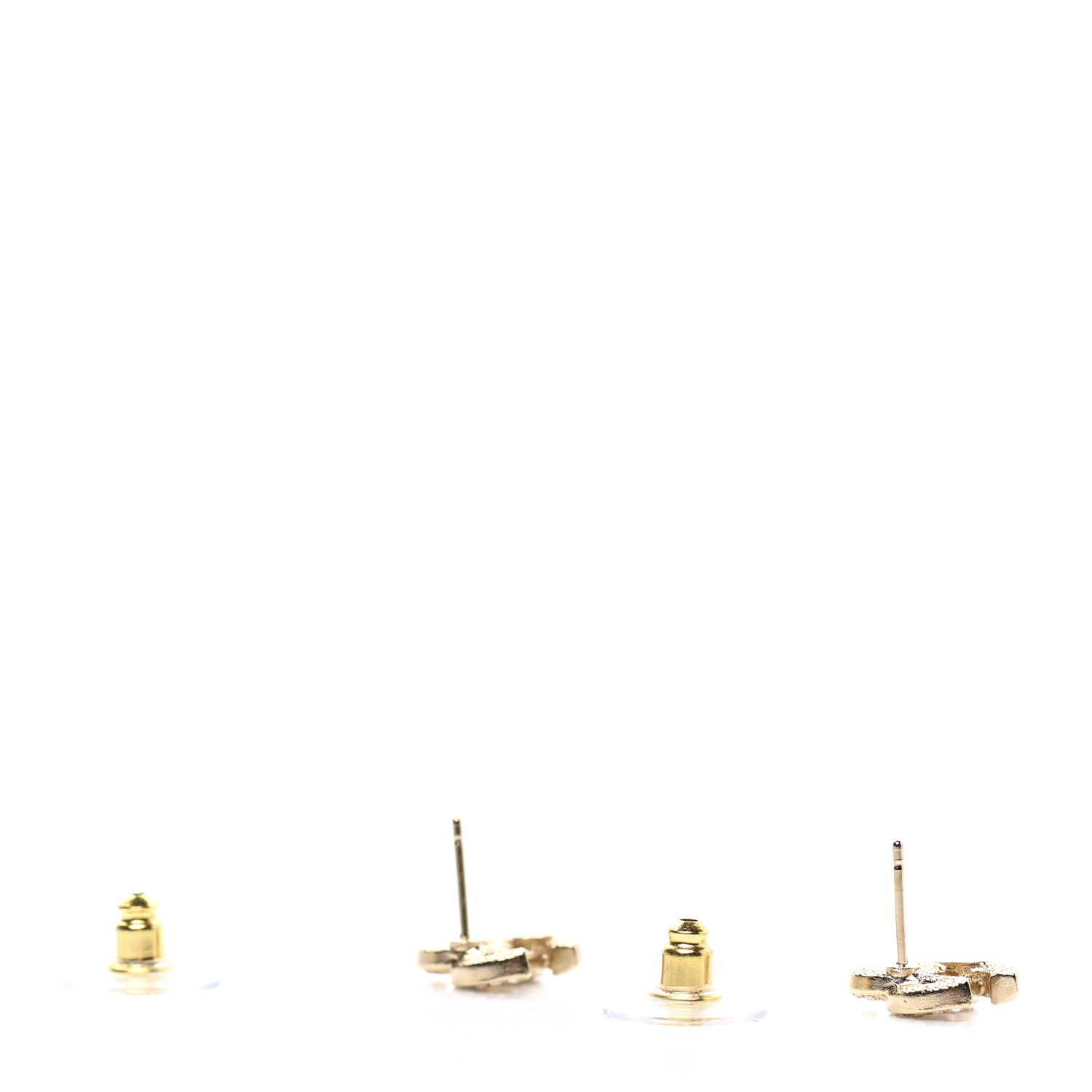 Chanel Crystal Timeless CC Earrings Light Gold 3 of 5