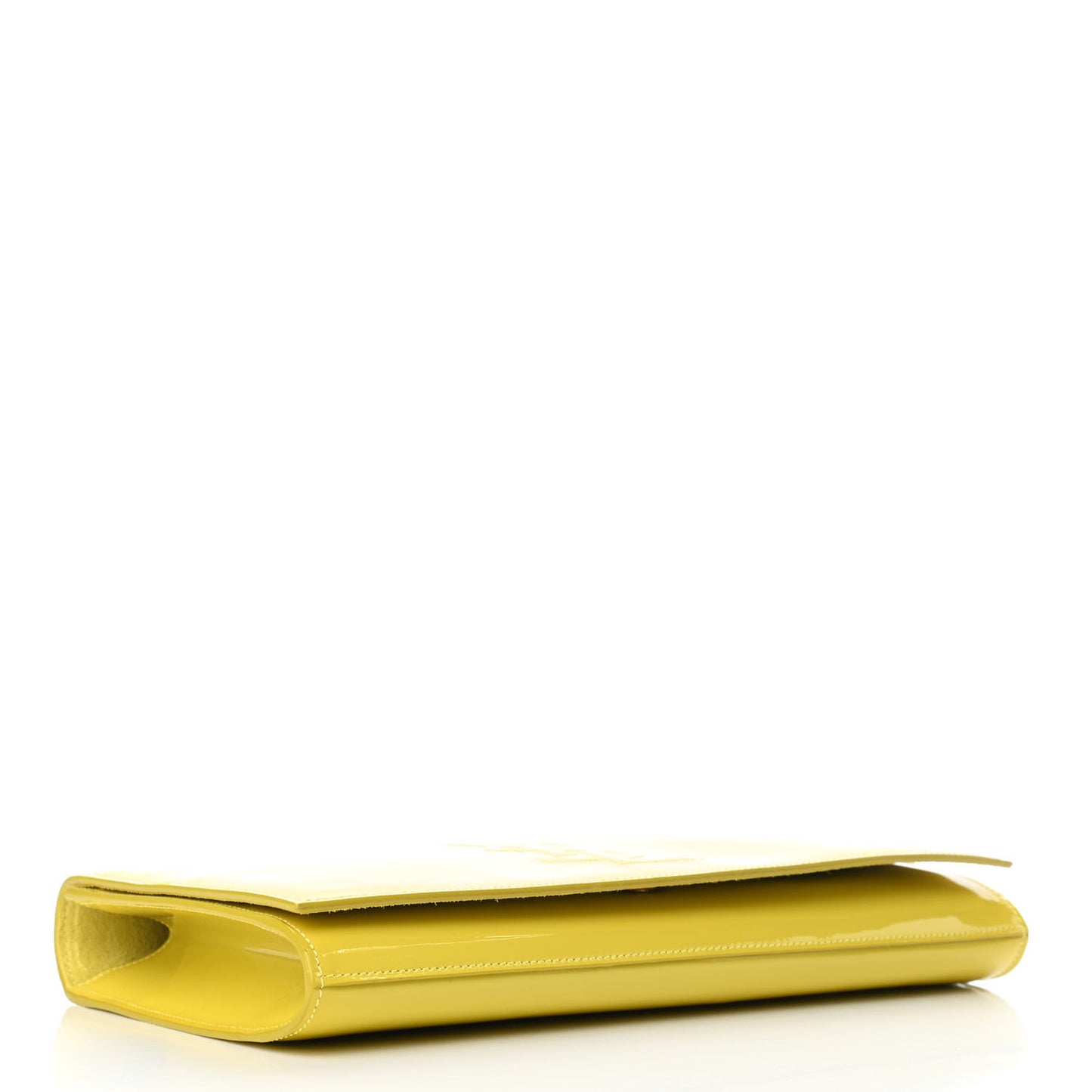 Patent Calfskin Monogram Large Belle De Jour Clutch Yellow