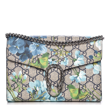 Gucci GG Supreme Monogram Blooms Mini Dionysus Chain Wallet Beige Blue Navy Vintage Blue 1 of 8