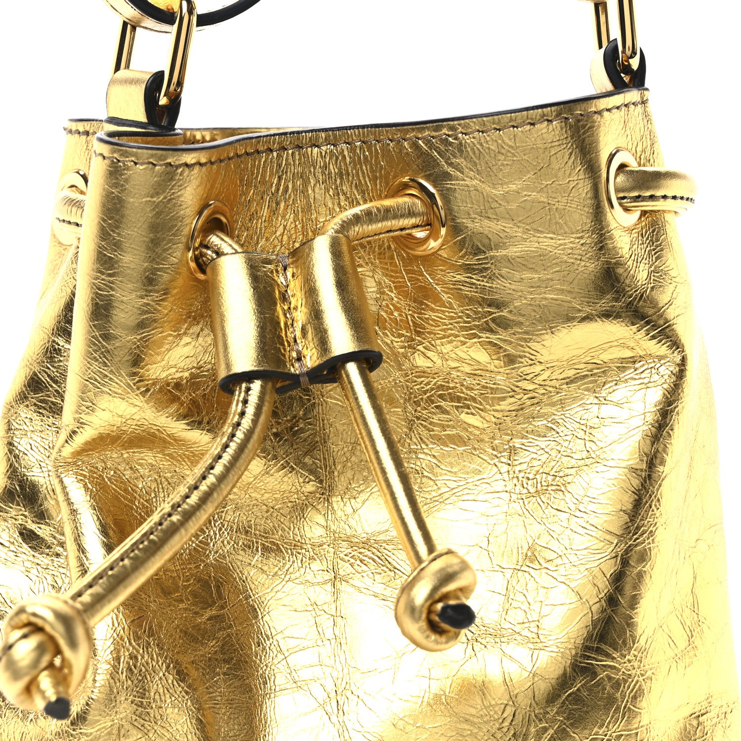 Khaite Metallic Calfskin Cecilia Small Bucket Bag Gold 7 of 9
