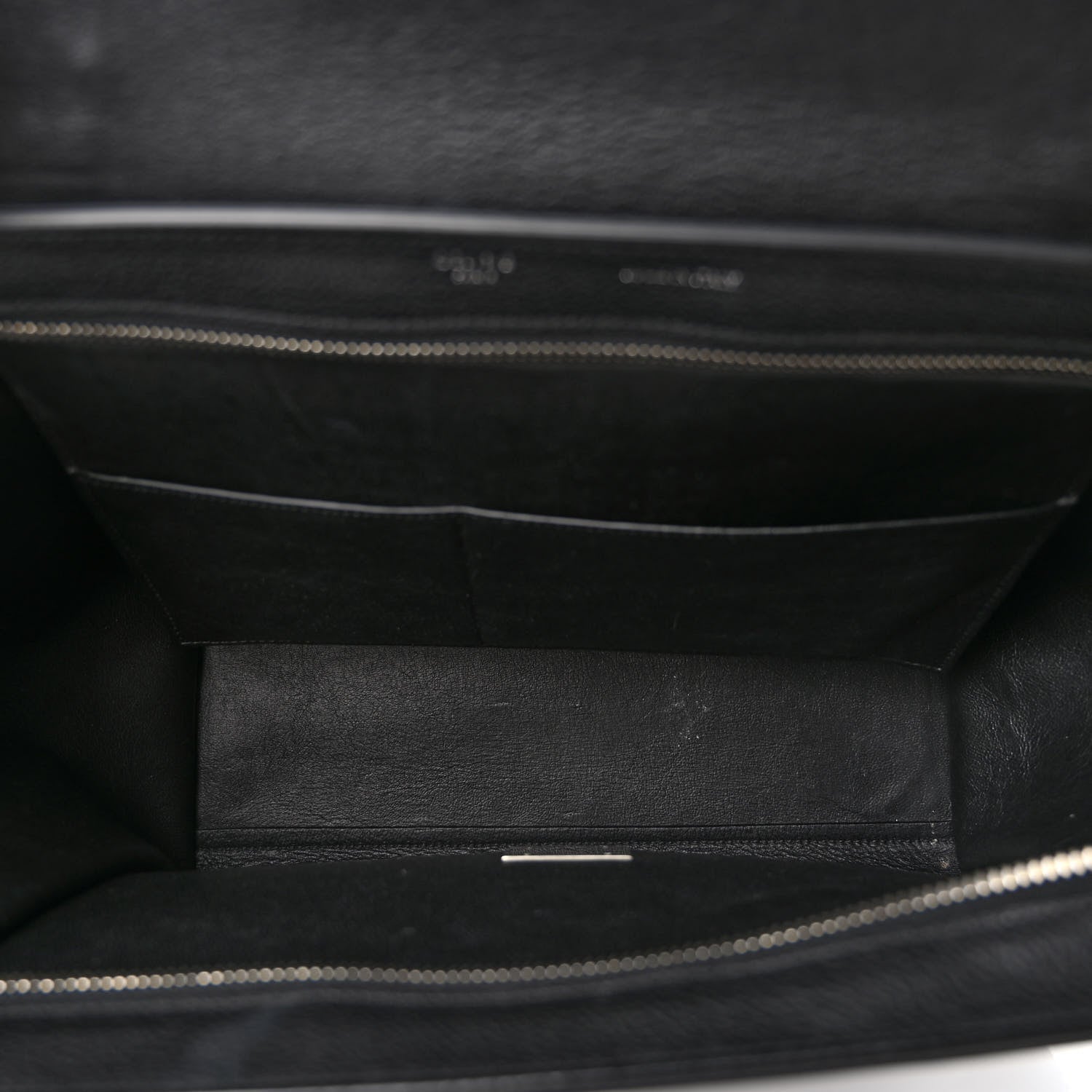 Celine Drummed Calfskin Suede Small Trapeze Black 5 of 10