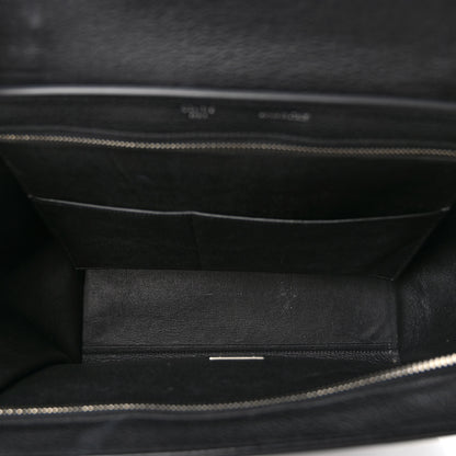 Celine Drummed Calfskin Suede Small Trapeze Black 5 of 10