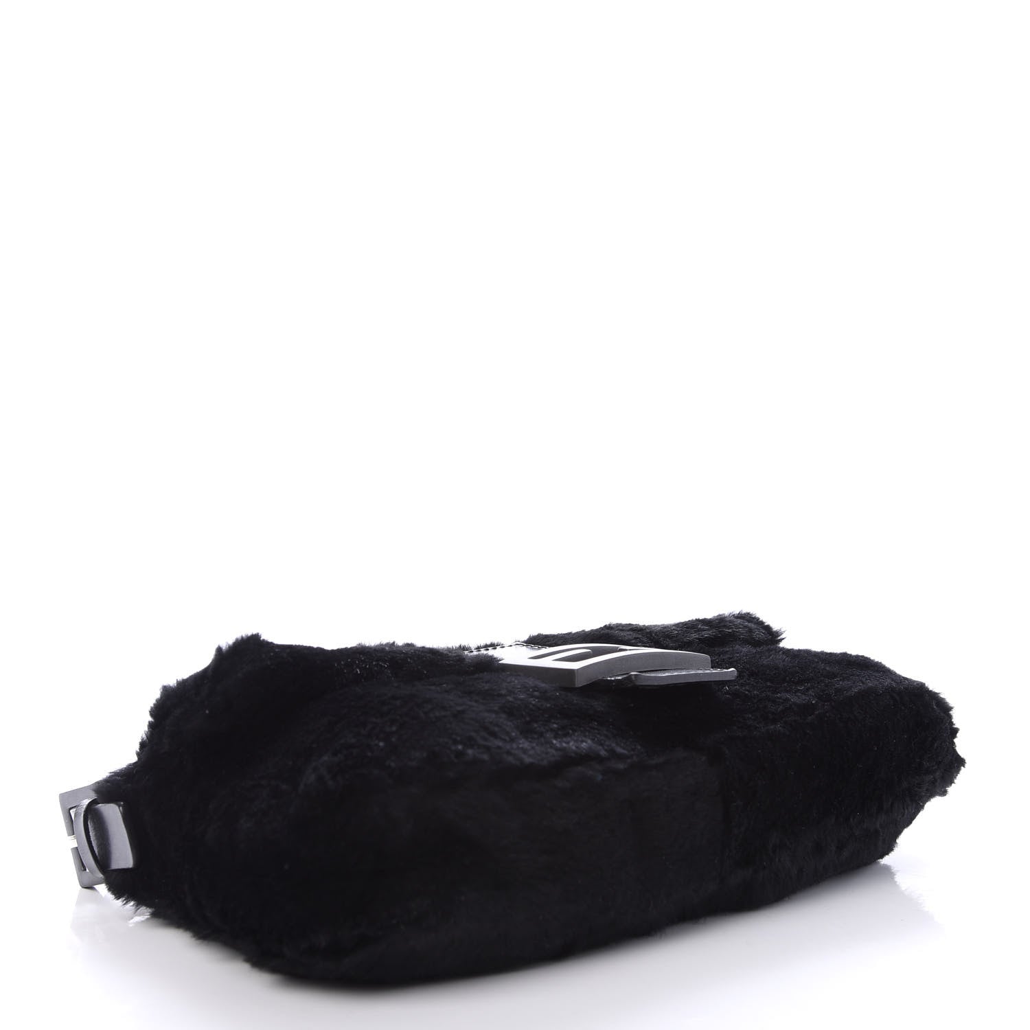 Fendi Rabbit Fur Baguette Black 4 of 9