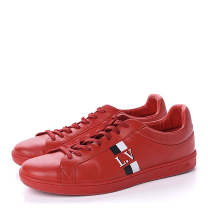 Louis Vuitton Calfskin Luxembourg Sneakers 10 Red 3 of 12