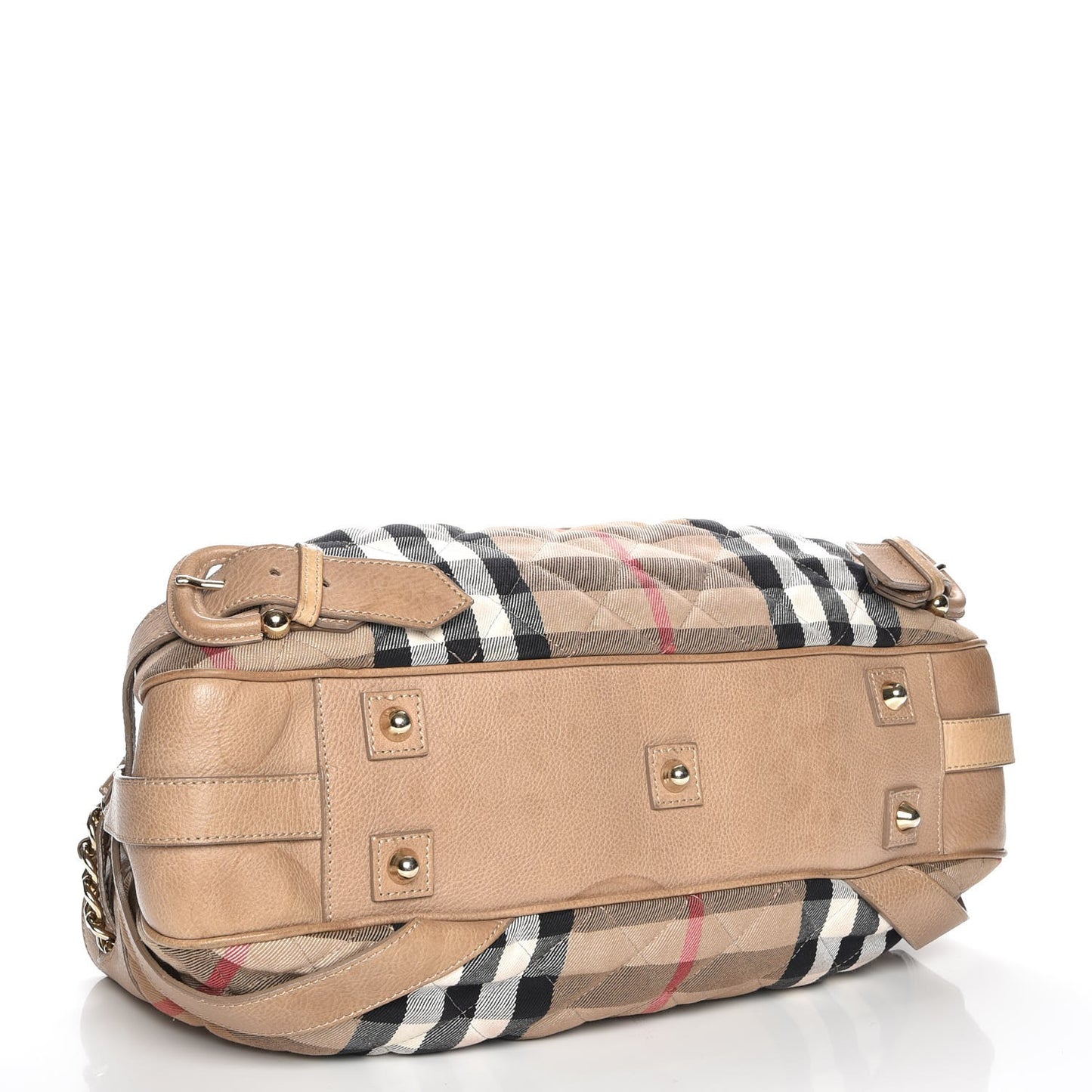 Grainy Calfskin House Check Margaret Bag Light Nude