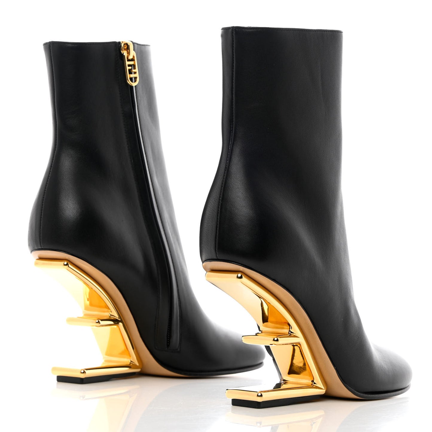 Nappa Fendi First 95mm Booties 37 Black
