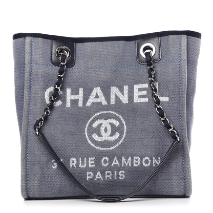Chanel Canvas Mini Deauville Tote Denim Blue 1 of 10