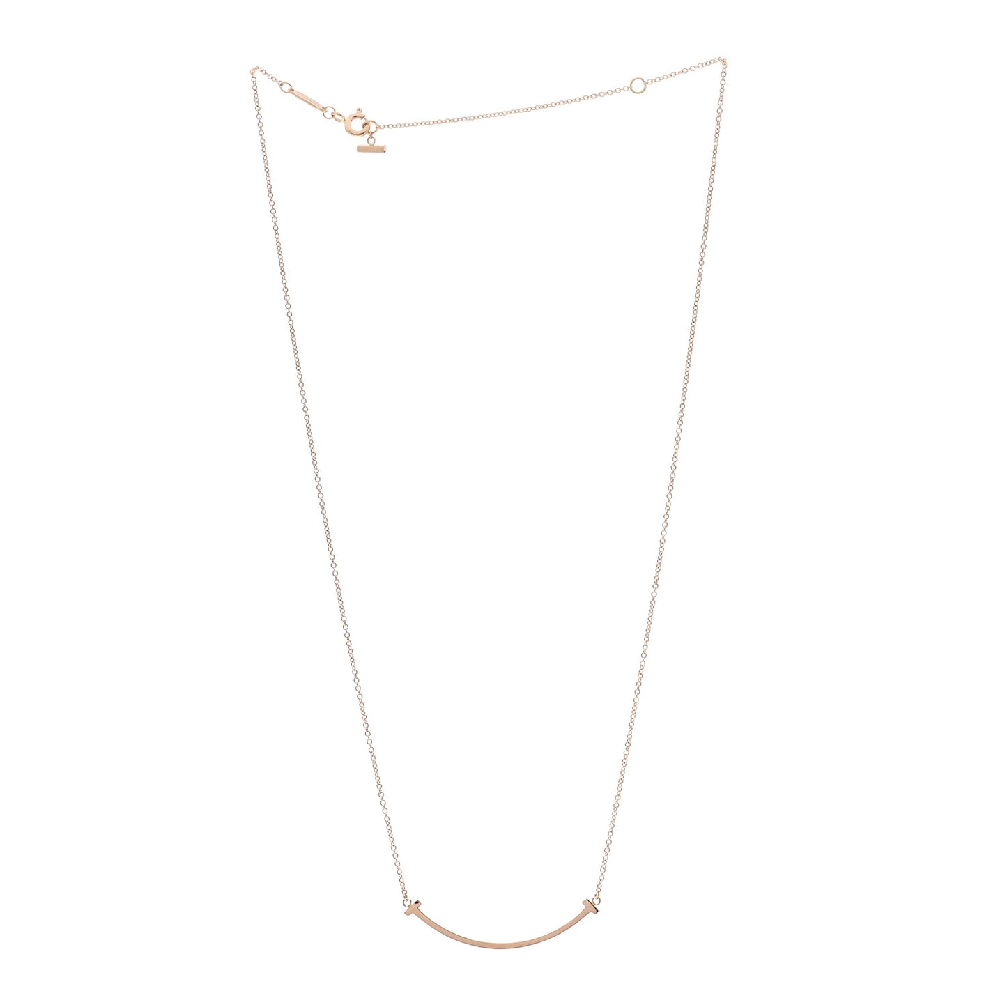 18K Rose Gold Small T Smile Pendant Necklace