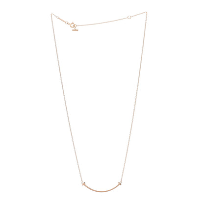 Tiffany 18K Rose Gold Small T Smile Pendant Necklace 3 of 6