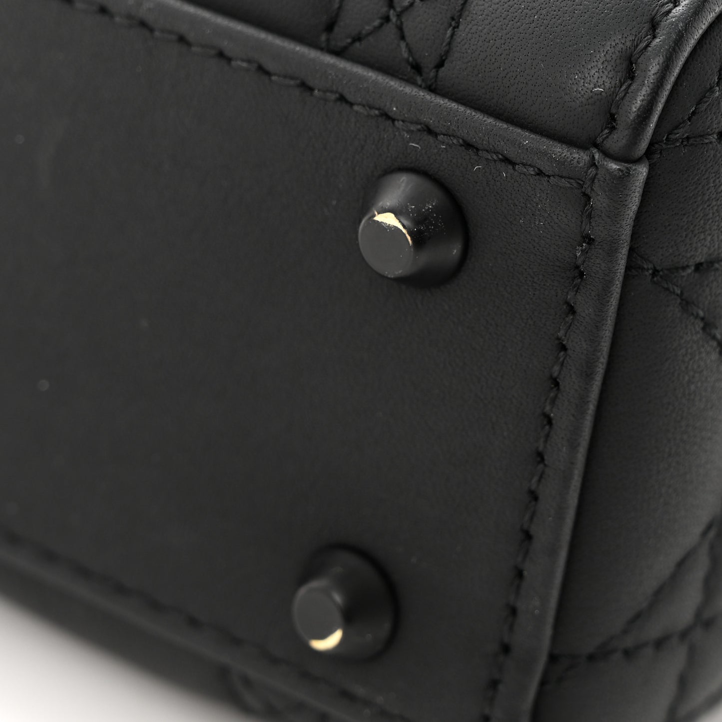 Ultra Matte Calfskin Cannage Mini Lady Dior Black