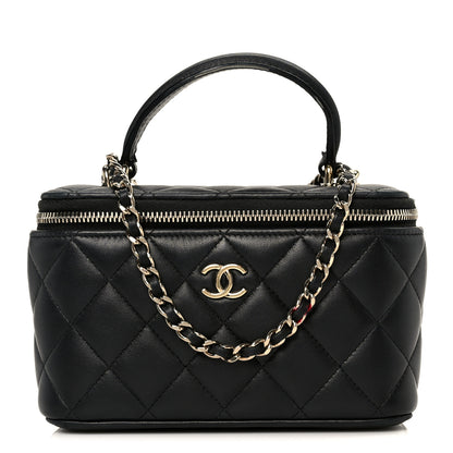 Chanel Lambskin Quilted Small Top Handle Vanity Case With Chain Black 1 of 11