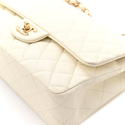 Chanel Caviar Quilted Medium Double Flap White 12 of 14