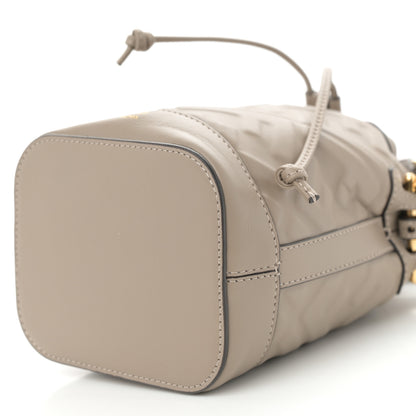 Fendi Vitello Liberty F is Fendi FF 1974 Embossed Mini Mon Tresor Bucket Bag Dove Grey 10 of 10