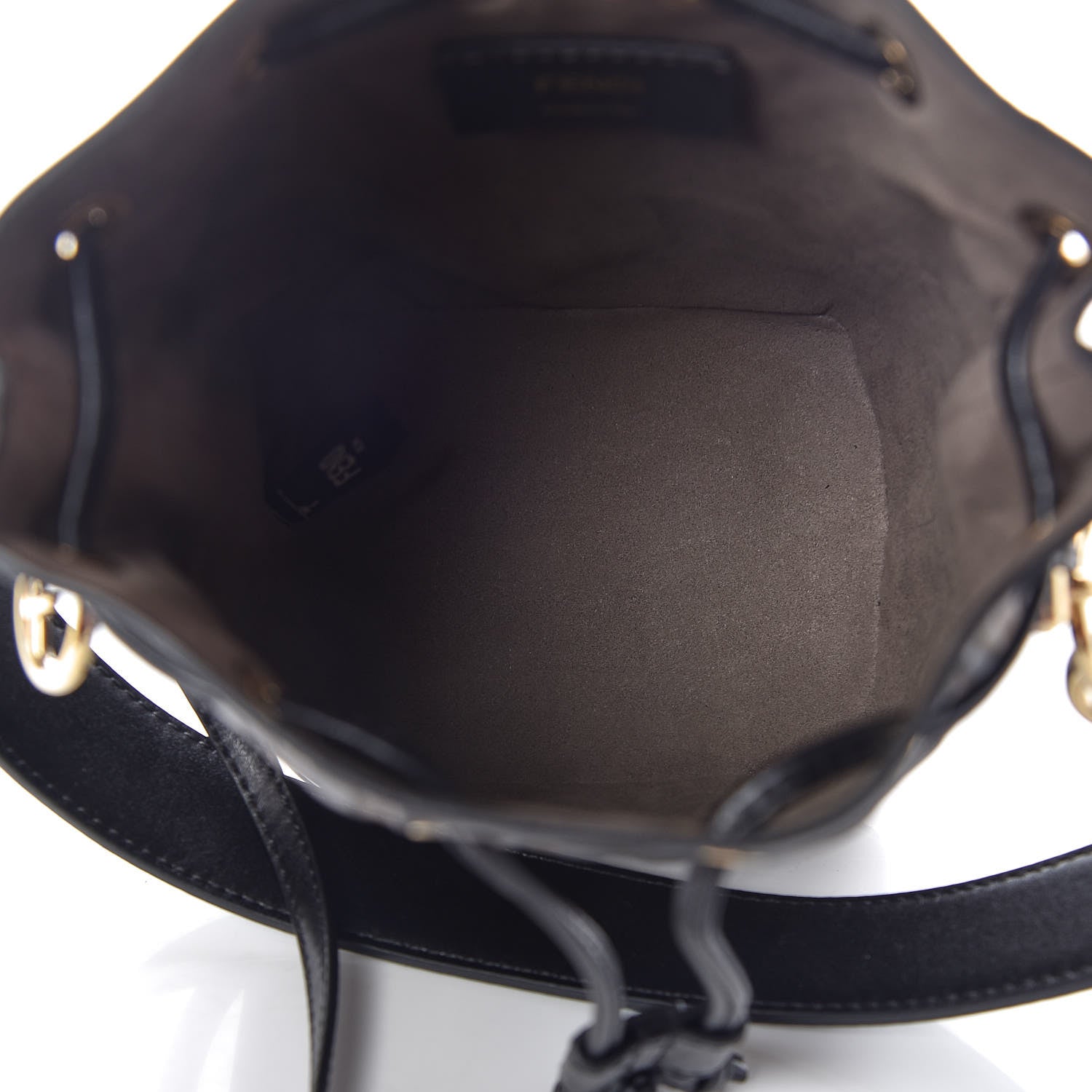 Fendi Vitello Liberty F is Fendi Bi-Color FF 1974 Embossed Mini Mon Tresor Bucket Bag Maya Black 7 of 9