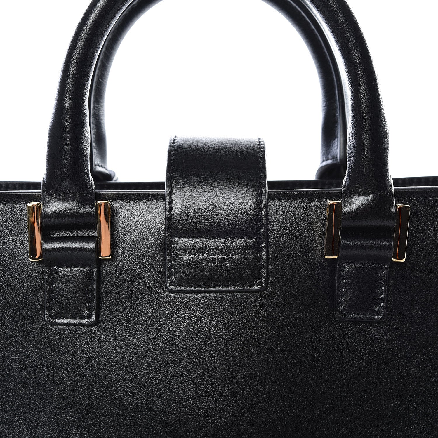 Saint Laurent Calfskin Monogram Baby Cabas Black 7 of 10