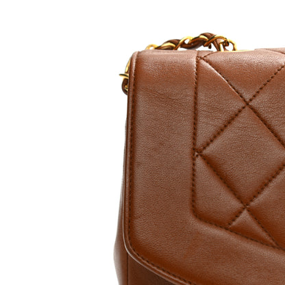 Chanel Lambskin Quilted Small Single Flap Brown 12 of 13