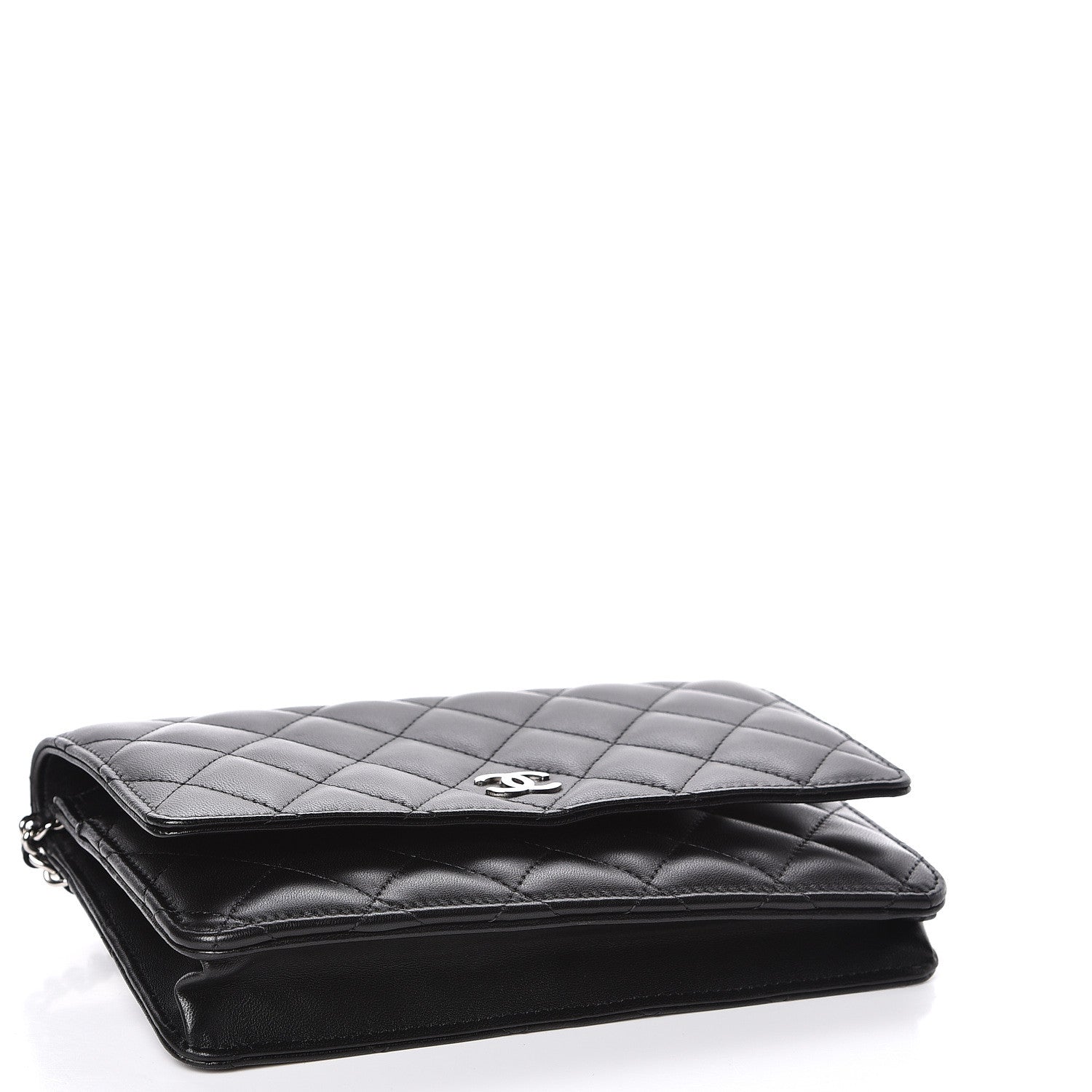 Chanel Lambskin Quilted Wallet On Chain WOC Black 4 of 11