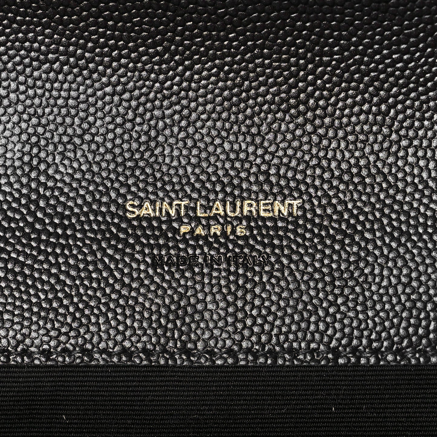 Grain De Poudre Matelasse Chevron Monogram Envelope Clutch Black