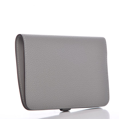 Hermes Togo Dogon Compact Wallet Gris Mouette 3 of 8