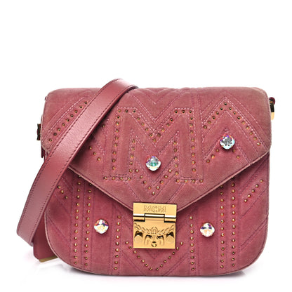 MCM Velvet Swarovski Crystal Patricia Crossbody Bag Quartz Pink 1 of 13