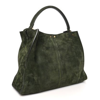 Fendi Camoscio Glazed Fabric FF 1974 Large Peekaboo X-Lite Amazzonia Mogano Panna 3 of 8