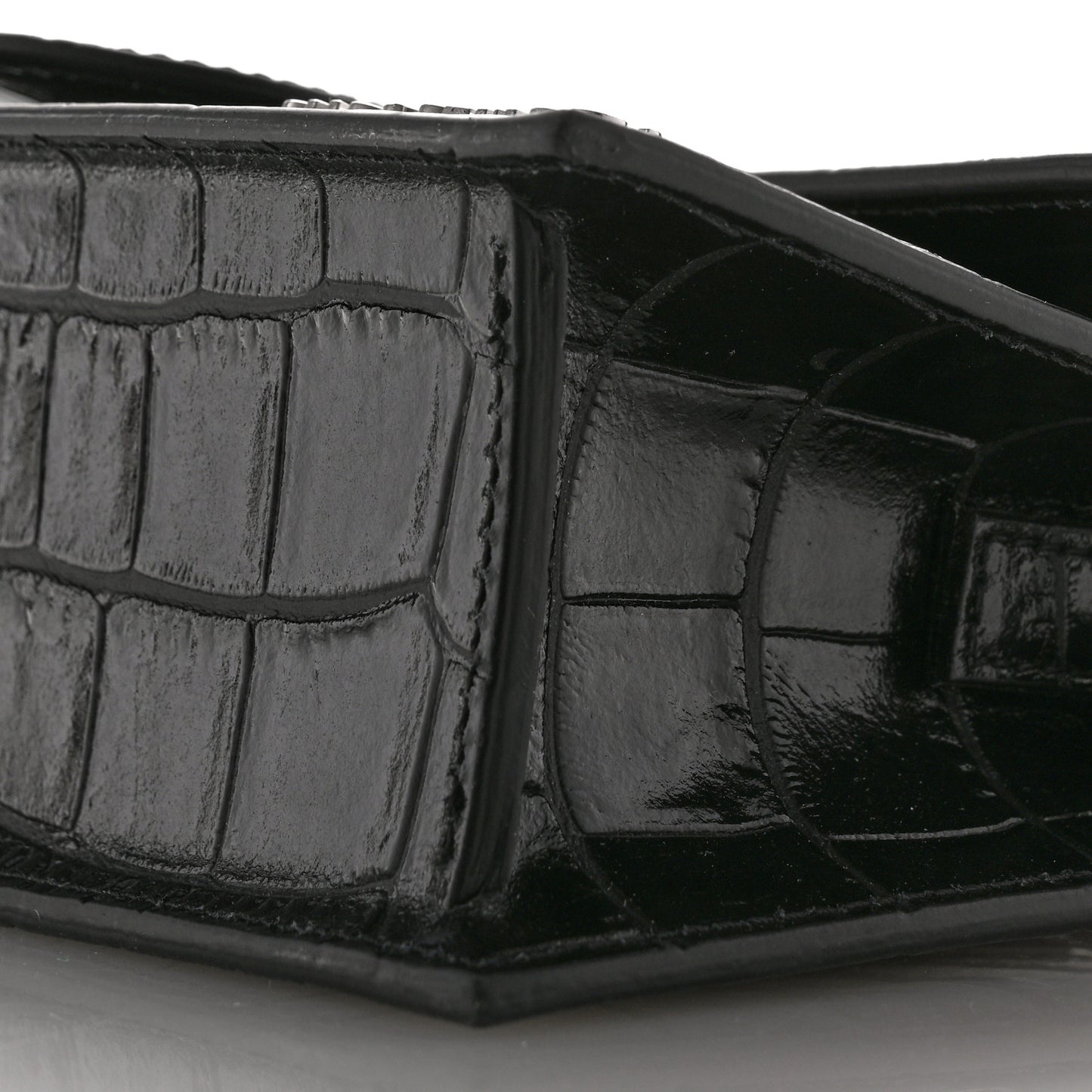 Calfskin Crocodile Embossed Le Grand Bambino Black