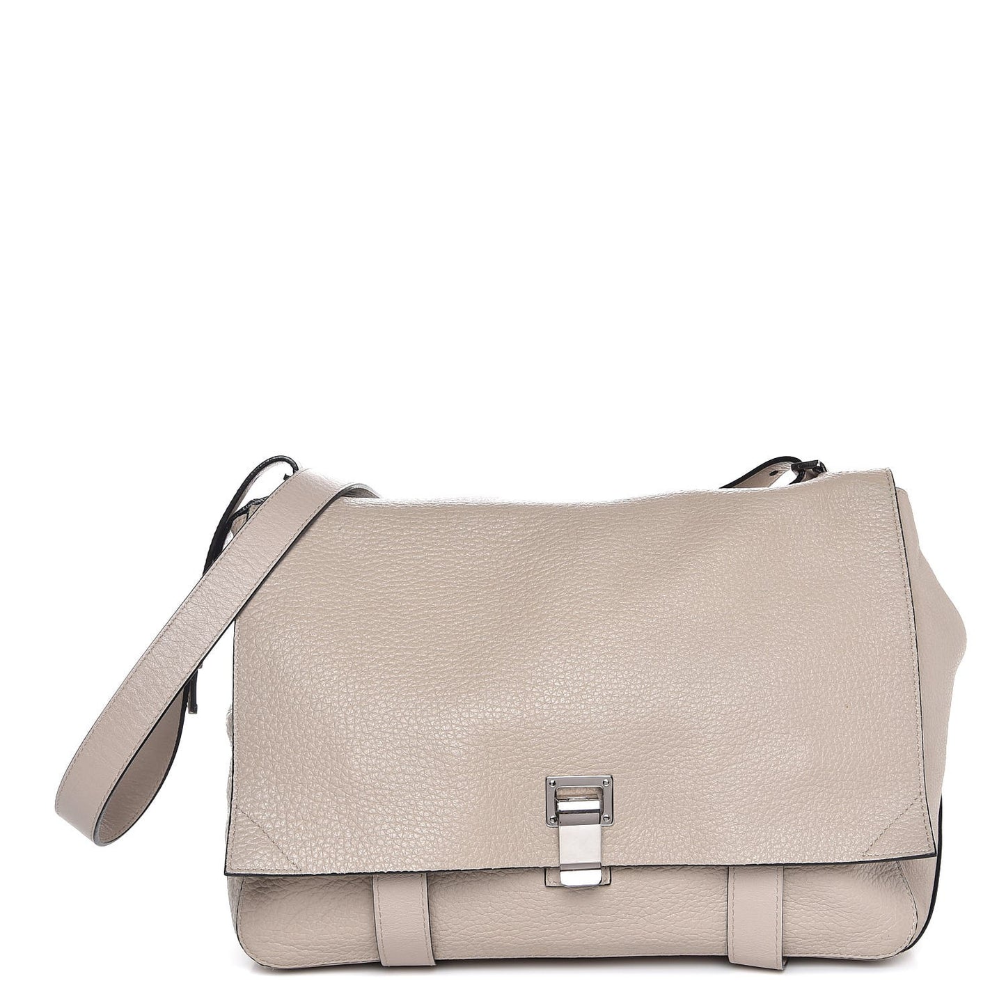 Pebbled Calfskin Large PS Courier Beige