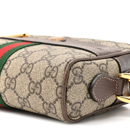 Gucci GG Supreme Monogram Web Mini Ophidia Shoulder Bag Brown 9 of 11