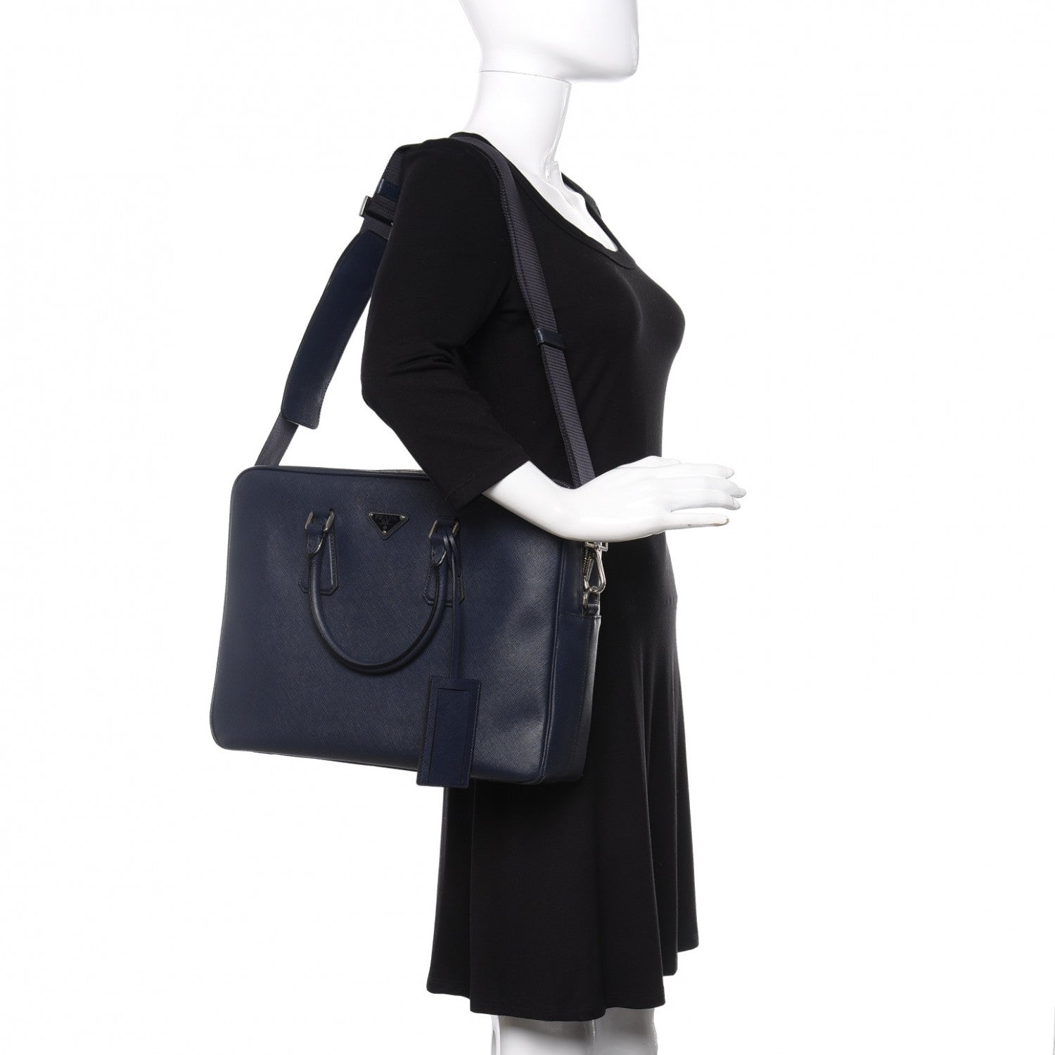 Prada Saffiano Travel Briefcase Baltico 2 of 11