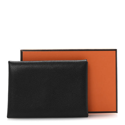 Hermes Chevre Mysore Calvi Duo Card Case Black 7 of 7