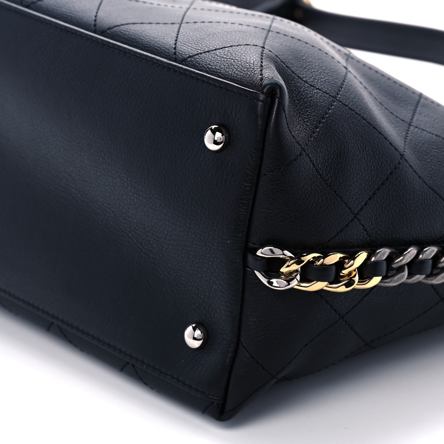 Chanel Calfskin Stitched Precious Union Hobo Bag Black 10 of 10