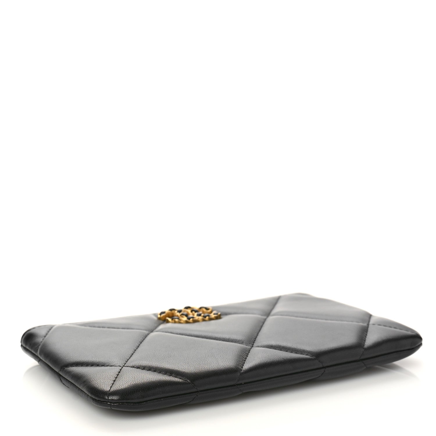 Chanel Lambskin Quilted Small Chanel 19 Pouch Black 4 of 9