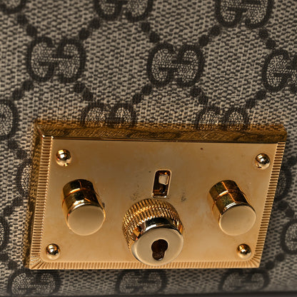 Gucci GG Supreme Monogram Calfskin Small Padlock Shoulder Bag Beige Black Cuir 17 of 17