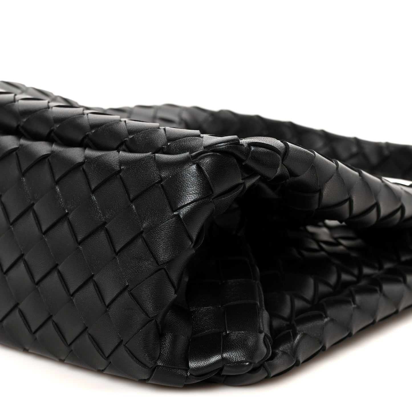 Nappa Intrecciato Small Campana Shoulder Bag Black