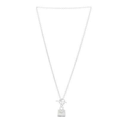 Hermes Sterling Silver Birkin Amulette Pendant Necklace 3 of 5