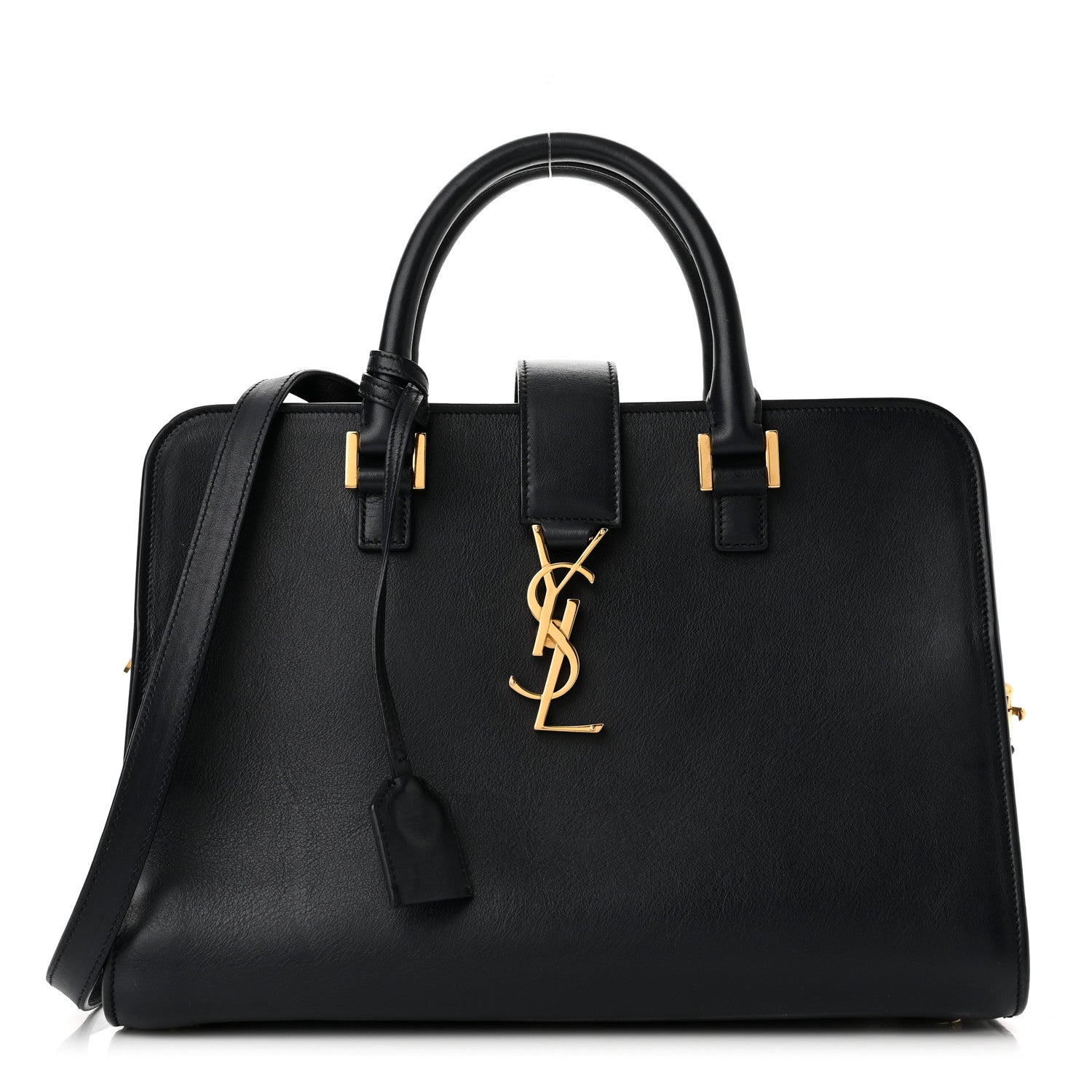 Saint Laurent Smooth Calfskin Small Monogram Cabas Navy 1 of 9