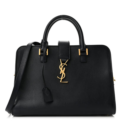 Saint Laurent Smooth Calfskin Small Monogram Cabas Navy 1 of 9