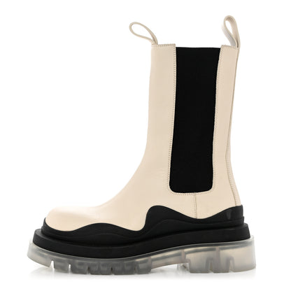 Bottega Veneta Calfskin The Tire Chelsea Boots 35.5 Wax Black Transparent 1 of 8
