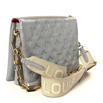 Louis Vuitton Metallic Lambskin Embossed Monogram Coussin PM Silver 3 of 12