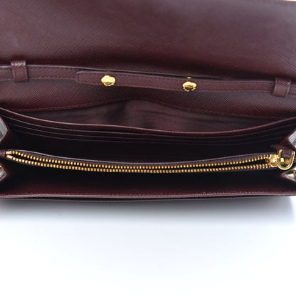 Prada Saffiano Metal Oro Chain Wallet Granato 5 of 9