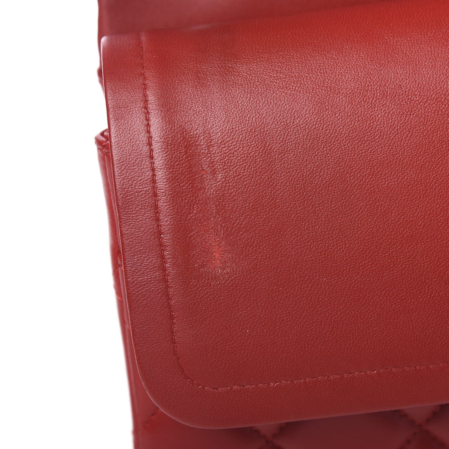 Chanel Lambskin Quilted Jumbo Double Flap Red 9 of 11