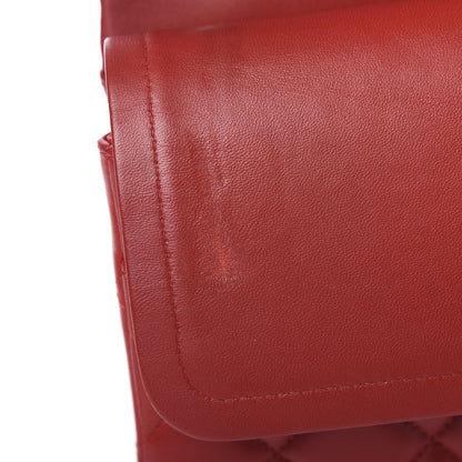 Chanel Lambskin Quilted Jumbo Double Flap Red 9 of 11